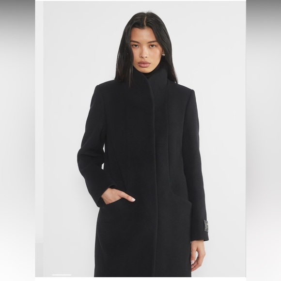 Aritzia Black Wool Coat - The Cocoon Wool Coat - Picture 1 of 4